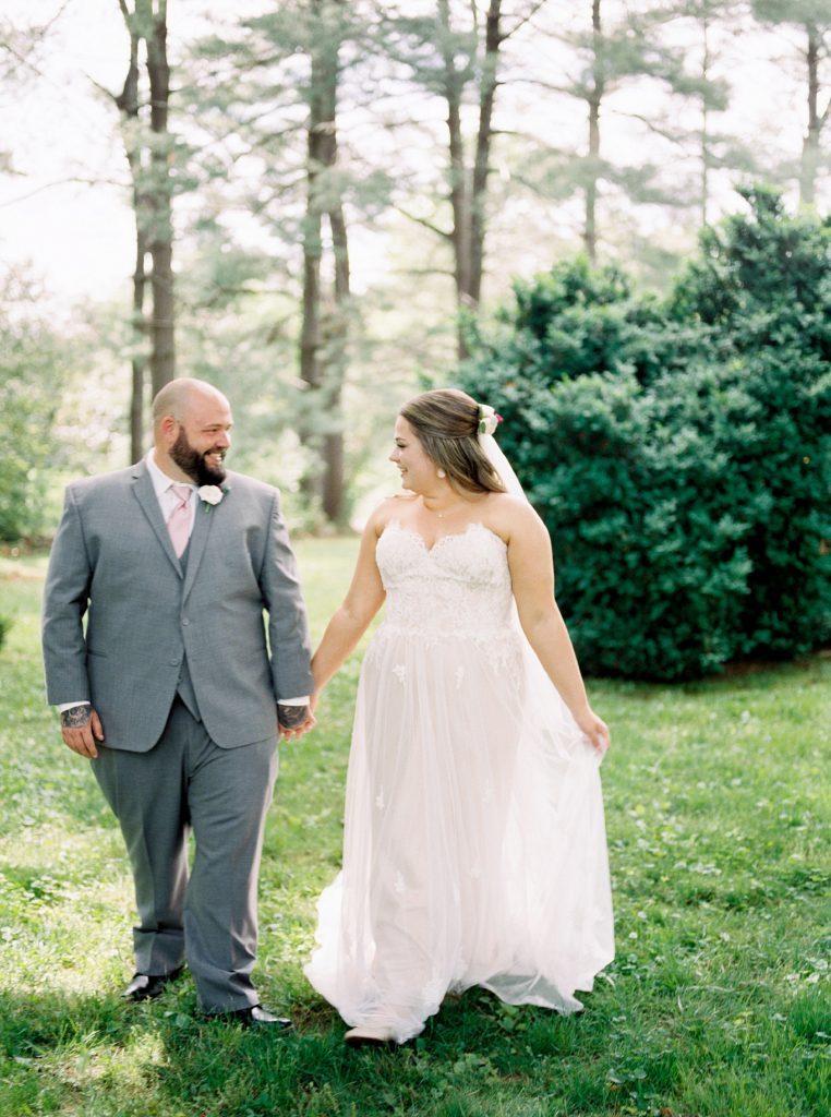 portrait of a bride and groom at their wedding at the Greencloft Club in Charlottesville VA