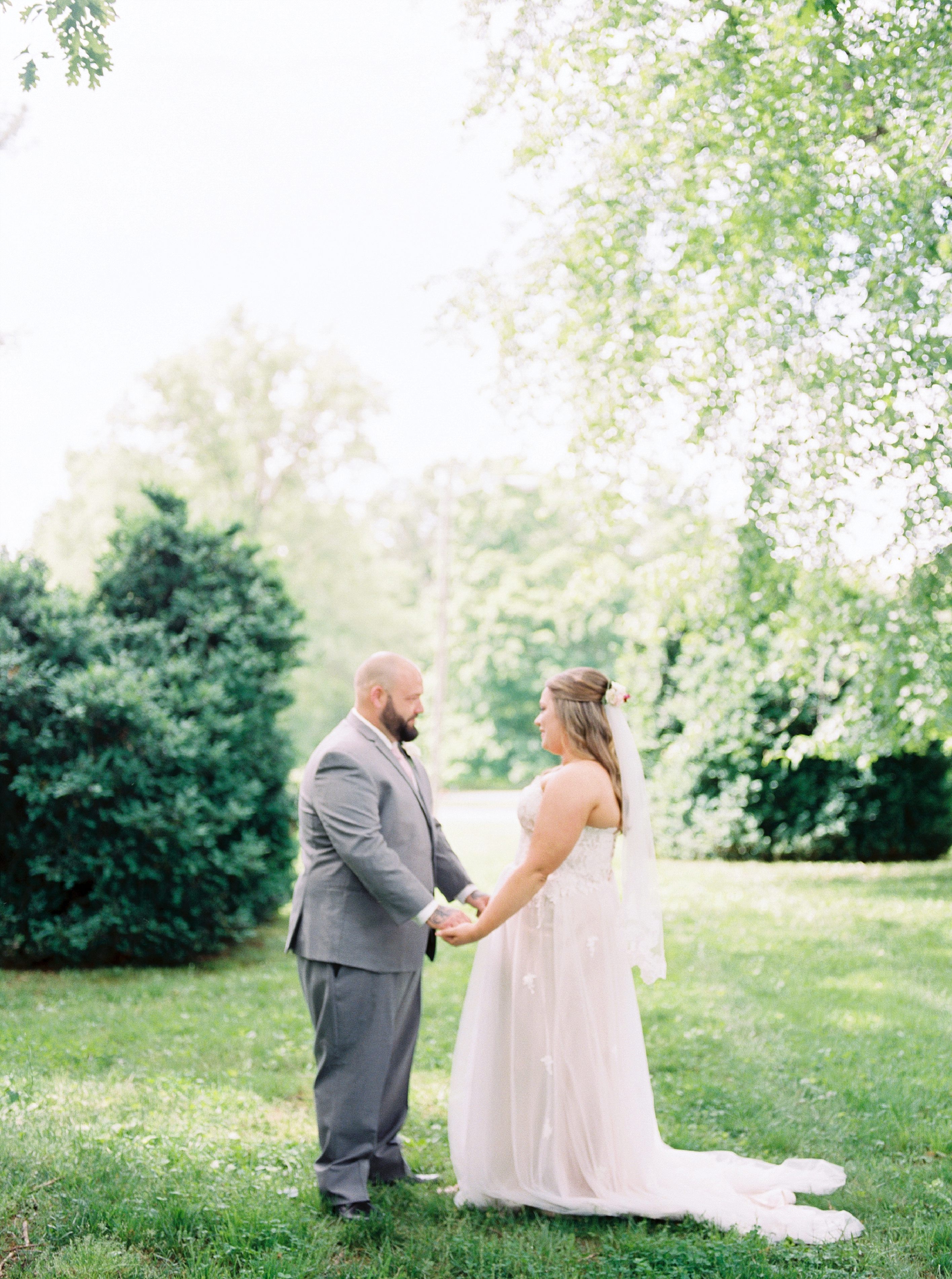 portrait of a bride and groom at their wedding at the Greencloft Club in Charlottesville VA