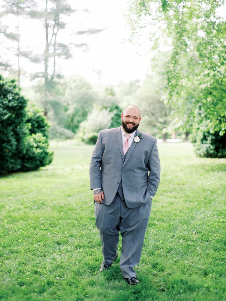 groom at his wedding in charlottesville VA
